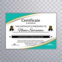 Abstract colorful wave certificate template vector