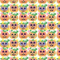 Vector Colorful Day of The Dead Pumpkins Pattern