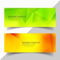 Banners de polígono colorido abstractos set diseño de plantilla vector