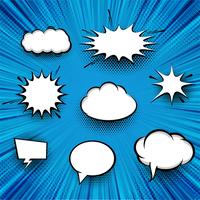 Abstract comic speech bubbles pop art set background vector