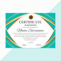 Resumen elegante plantilla de diploma certificado con diseño de onda vector