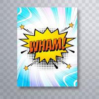 Pop art colorful comic brochure template design vector