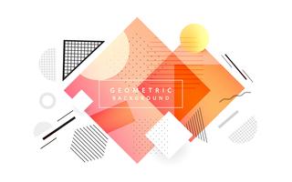 Abstract triangle colorful geometric memphis background illustra vector