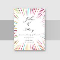 Wedding invitation cards with colorful circular lines background vector