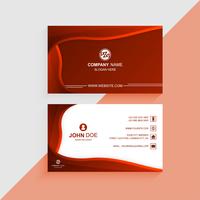 Beautiful colorful business card template with red wave  vector