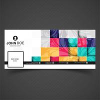 Abstract colorful mosaic facebook timeline template design vector