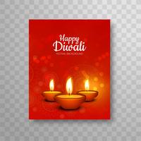 Diseño colorido hermoso moderno del folleto de Diwali vector