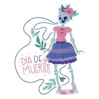 Cute Catrina Character vector