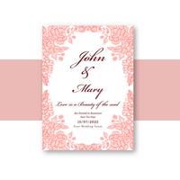 Wedding Invitation card template floral design vector