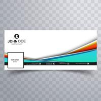 Beautiful colorful wave facebook timeline banner vector