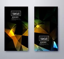 Abstract colorful polygon business template set vector