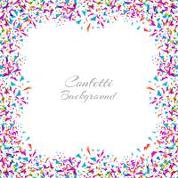 Abstract colorful confetti frame isolated on white background vector