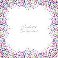 Abstract colorful confetti frame isolated on white background vector