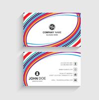 Beautiful business card template with wave design vector