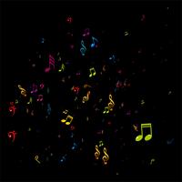 Abstract colorful music notes background vector