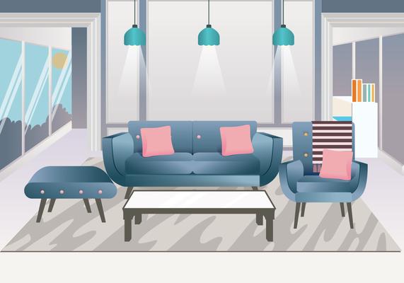 Realistic Interior Design Elements Vector