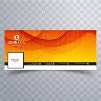Abstract wavy facebook timeline banner template vector