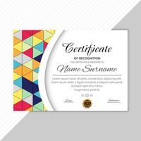 Modern colorful geometric certificate diploma template backgroun vector