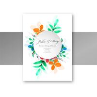 Diseño floral colorido de la tarjeta elegante hermosa de la invitación de la boda