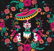 Day Of The Dead Back Background Vector 