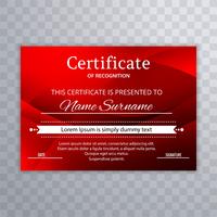 Modern red certificate template background illustration vector