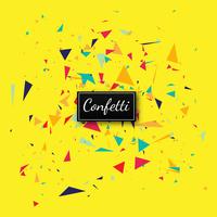 Elegant confetti yellow background vector