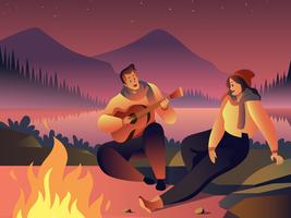 Music Around Campfire vector