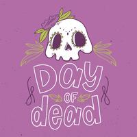 Cute Skull With Flowers  vector