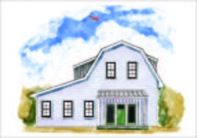 House Exterior Watercolor 2 vector