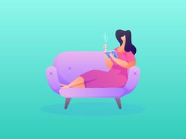 Calm and Cozy Couch Setting vector