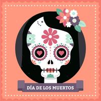 Vector ilustración de máscara de calavera mexicana