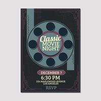 Classic Movie Night Template vector