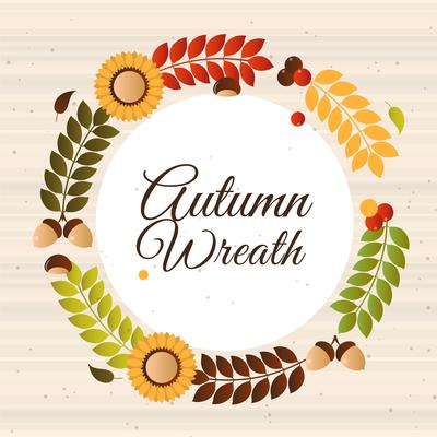 Vector Autumn Wreath Illustration