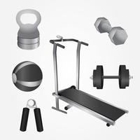 Realistic Fitness Equipment Vector Pack