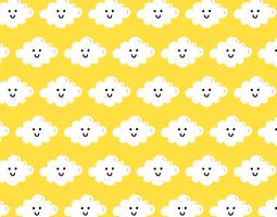 happy cloud seamless pattern vector