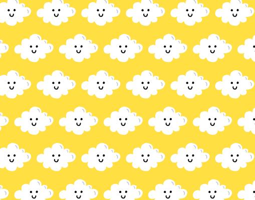 happy cloud seamless pattern