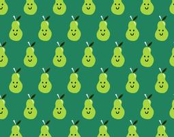 happy pear seamless pattern vector