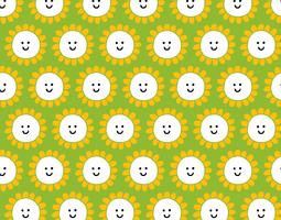 smiley happy flower pattern vector