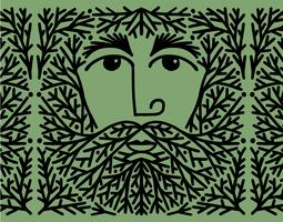 tree beard man vector