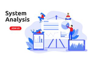 Modern flat design concept for system analysis. Big data analysi vector