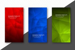 Abstract colorful geometric polygon banners set design template vector