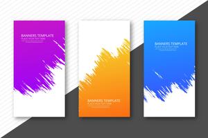 Modern watercolor colorful headers set template design vector