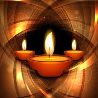 Happy diwali diya oil lamp festival background illustration vector