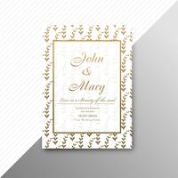 Wedding invitation card template with decorative floral backgrou vector