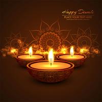 Happy diwali diya oil lamp festival background illustration vector