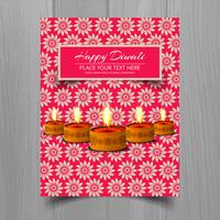 Happy diwali diya oil lamp festival brochure template design vector