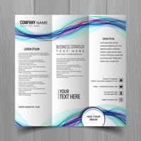 Abstract wavy business brochure template design vector