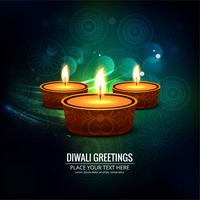 Happy diwali diya oil lamp festival background illustration vector