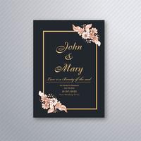 Wedding invitation card template with decorative floral backgrou vector