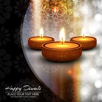 Happy diwali diya oil lamp festival background illustration vector